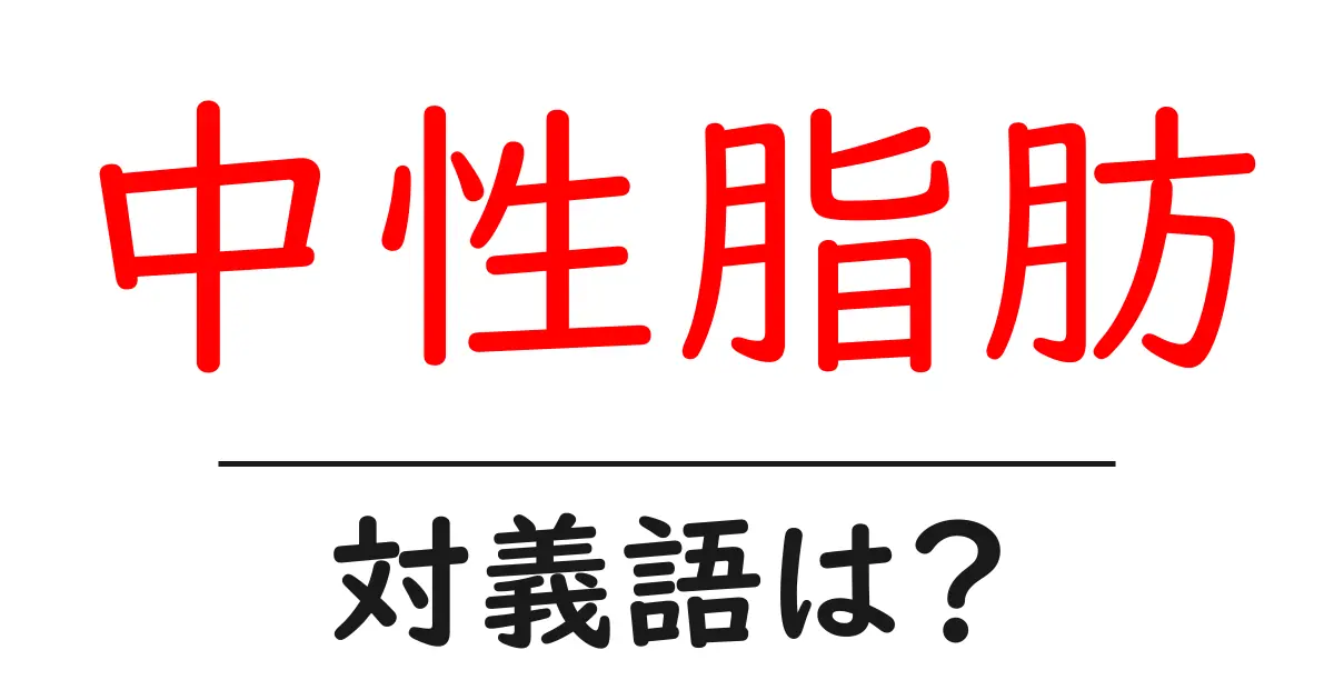 中性脂肪の対義語・反対語を使用例を交えて分かりやすく解説!