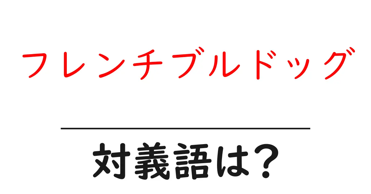 フレンチブルドッグの対義語・反対語を使用例を交えて分かりやすく解説!