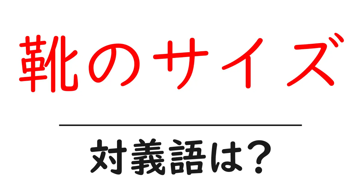 靴のサイズの対義語・反対語を使用例を交えて分かりやすく解説!