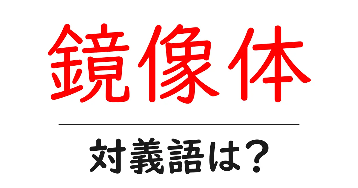 鏡像体の対義語・反対語を使用例を交えて分かりやすく解説！