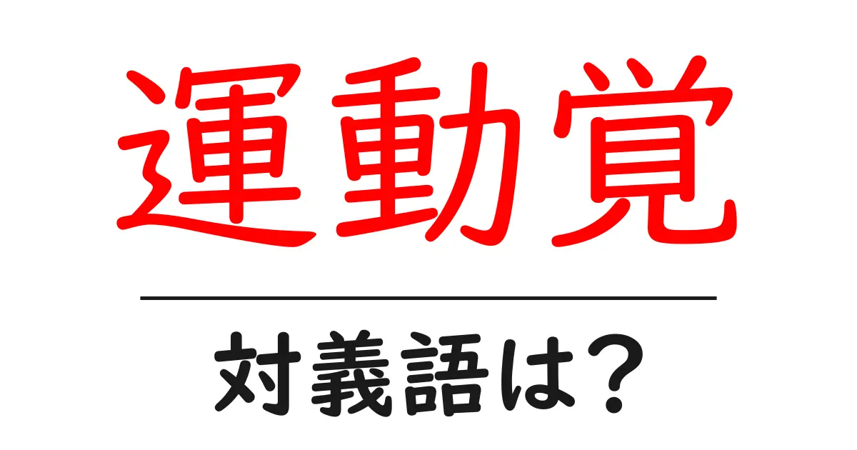 運動覚の対義語・反対語を使用例を交えて分かりやすく解説！