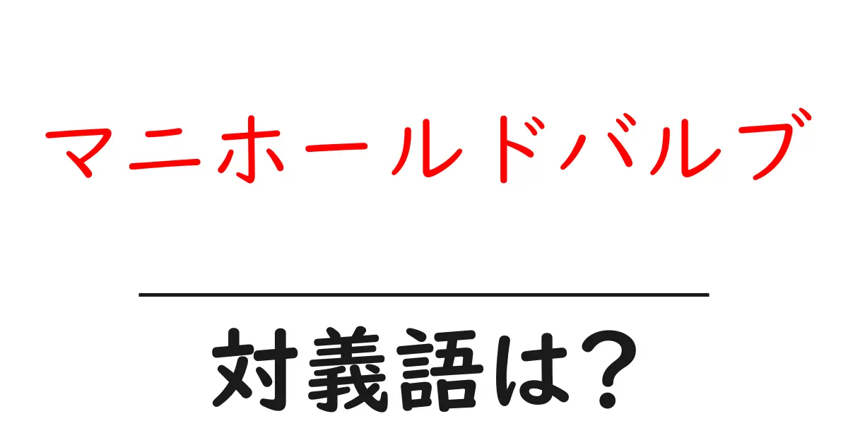 マニホールドバルブの対義語・反対語を使用例を交えて分かりやすく解説!