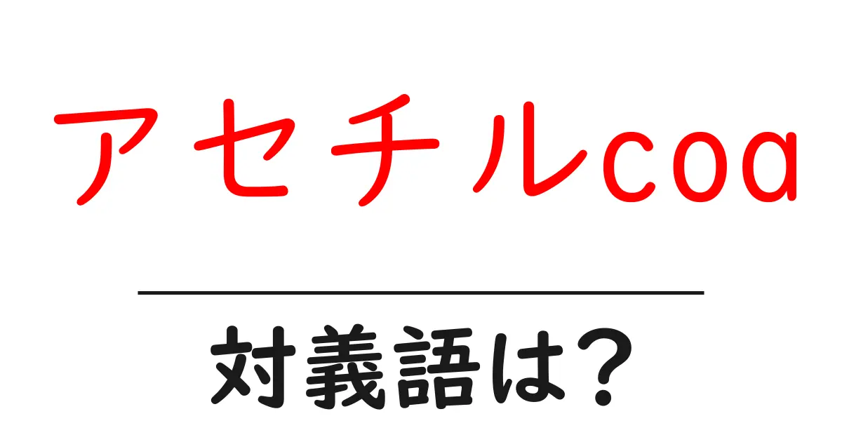 アセチルcoaの対義語・反対語を使用例を交えて分かりやすく解説！