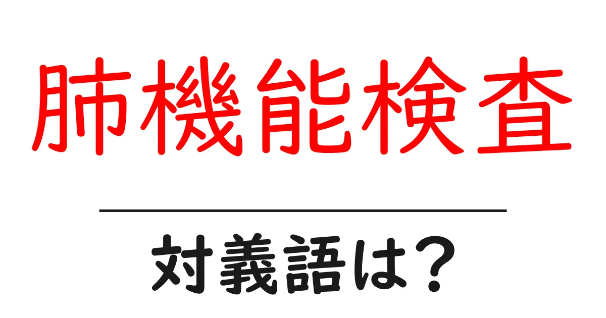 肺機能検査の対義語・反対語を使用例を交えて分かりやすく解説!