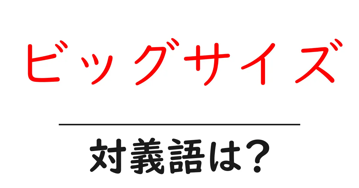 ビッグサイズの対義語・反対語を使用例を交えて分かりやすく解説!