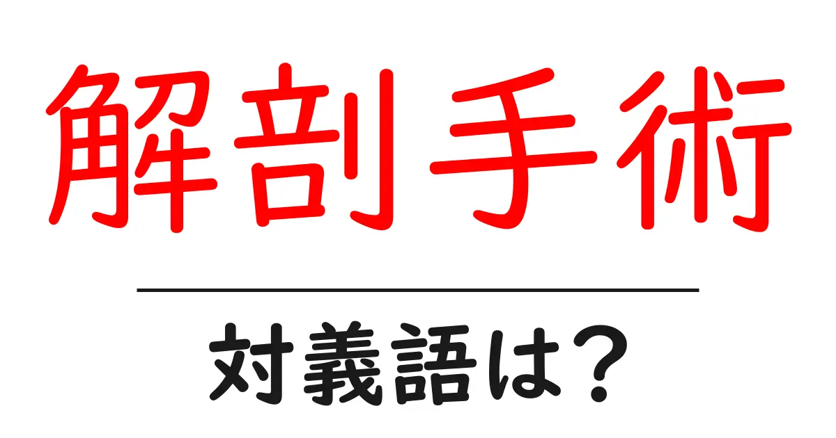 解剖手術の対義語・反対語を使用例を交えて分かりやすく解説!