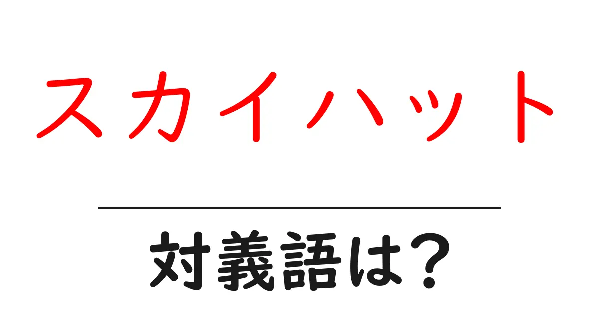スカイハットの対義語・反対語を使用例を交えて分かりやすく解説!