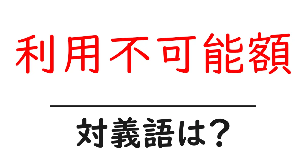 利用不可能額の対義語・反対語を使用例を交えて分かりやすく解説!