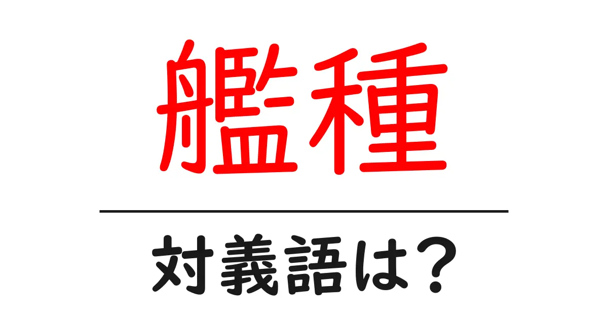 艦種の対義語・反対語を使用例を交えて分かりやすく解説!