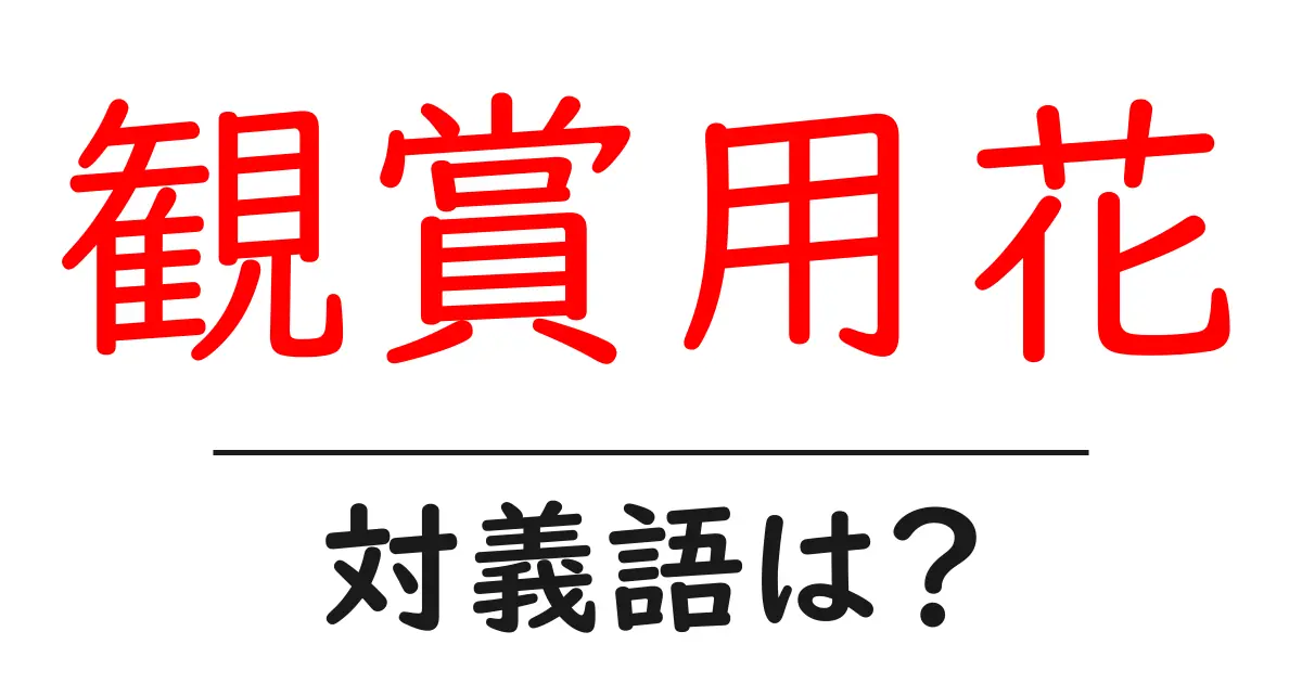 観賞用花の対義語・反対語を使用例を交えて分かりやすく解説!