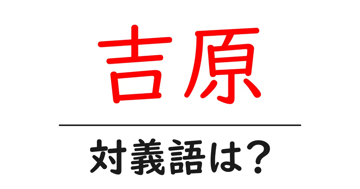 吉原の対義語・反対語を使用例を交えて分かりやすく解説!