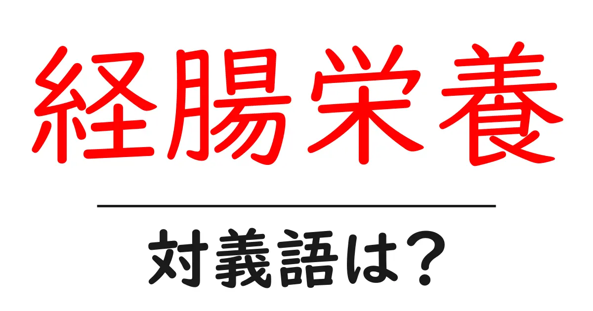 経腸栄養の対義語・反対語を使用例を交えて分かりやすく解説!