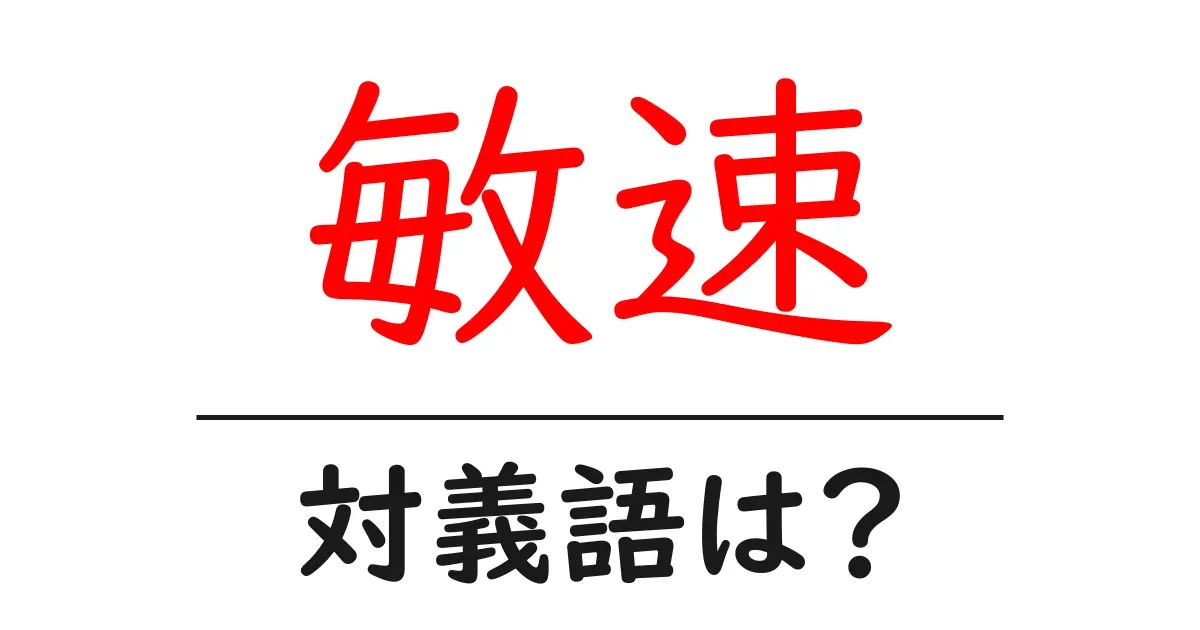 敏速の対義語・反対語を使用例を交えて分かりやすく解説!