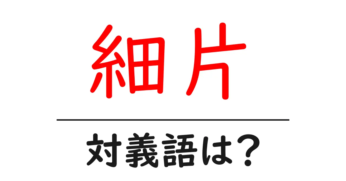 細片の対義語・反対語を使用例を交えて分かりやすく解説!