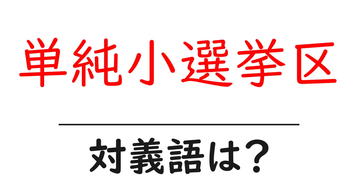 単純小選挙区の対義語・反対語を使用例を交えて分かりやすく解説!