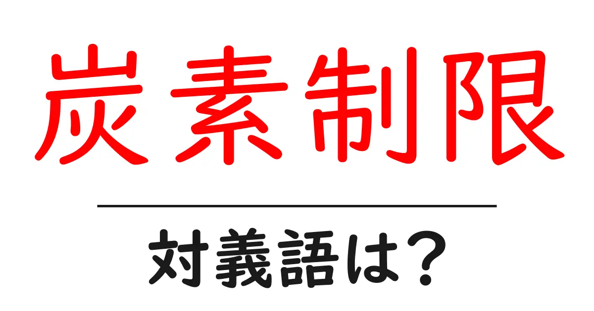 炭素制限の対義語・反対語を使用例を交えて分かりやすく解説!