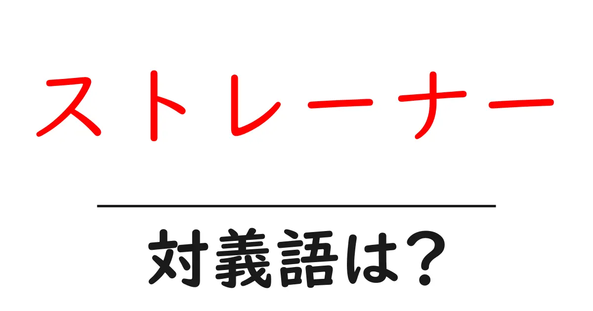 ストレーナーの対義語・反対語を使用例を交えて分かりやすく解説!