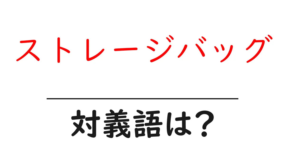 ストレージバッグの対義語・反対語を使用例を交えて分かりやすく解説!