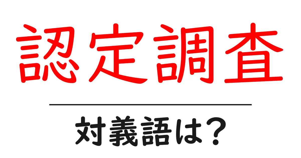 認定調査の対義語・反対語を使用例を交えて分かりやすく解説!