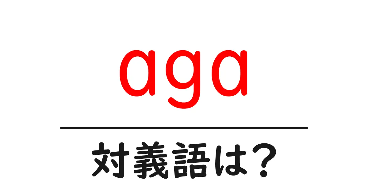 agaの対義語・反対語を使用例を交えて分かりやすく解説!