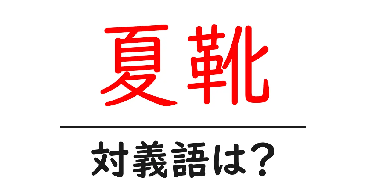 夏靴の対義語・反対語を使用例を交えて分かりやすく解説！