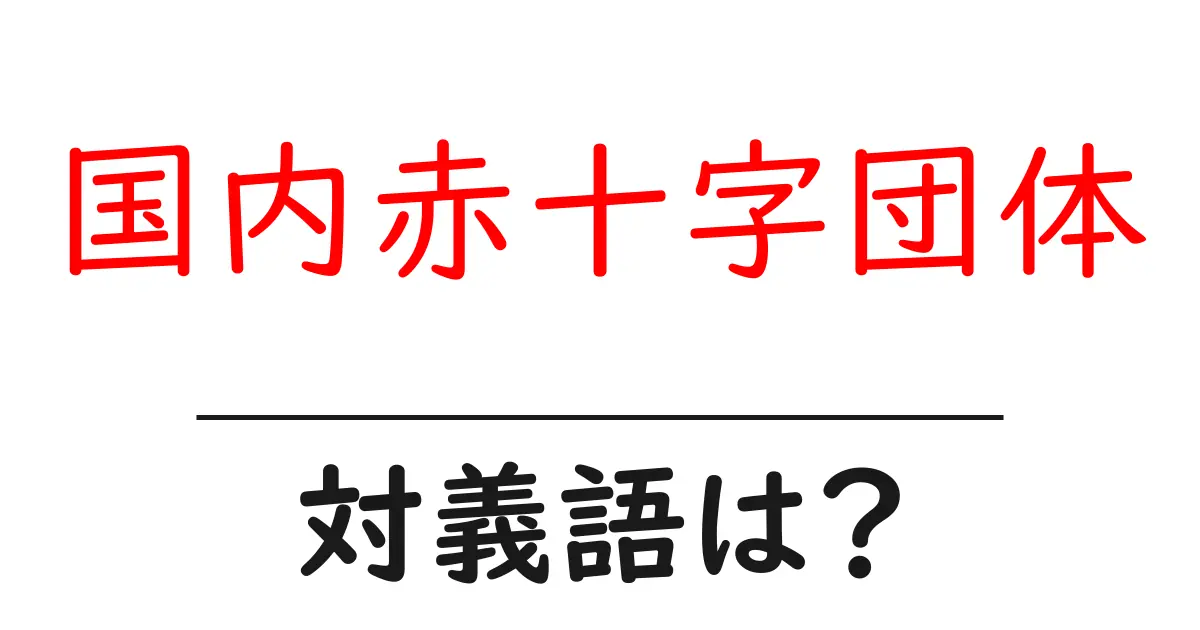 国内赤十字団体の対義語・反対語を使用例を交えて分かりやすく解説!