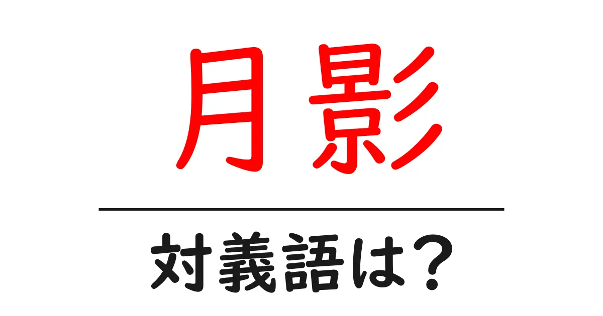 月影の対義語・反対語を使用例を交えて分かりやすく解説!