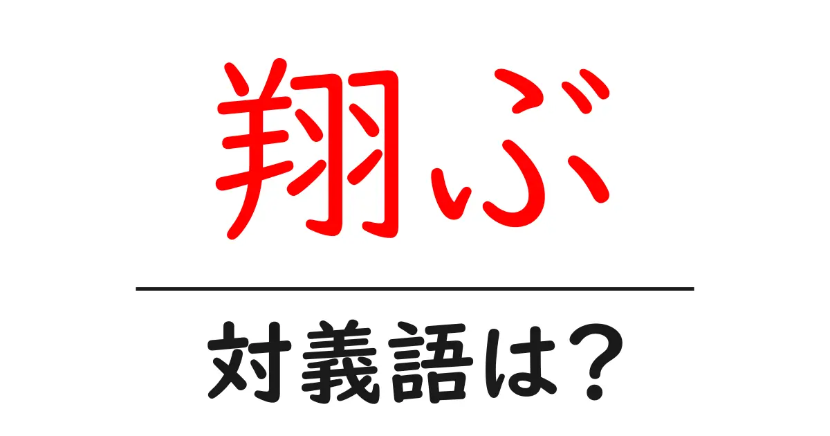 翔ぶの対義語・反対語を使用例を交えて分かりやすく解説!