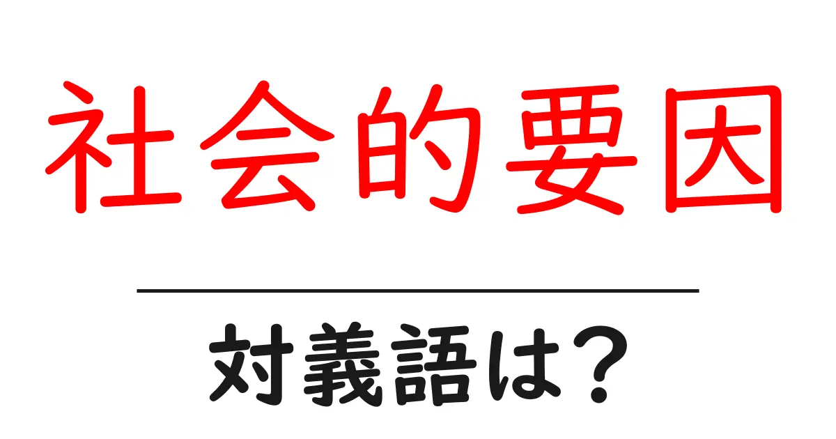 社会的要因の対義語・反対語を使用例を交えて分かりやすく解説！