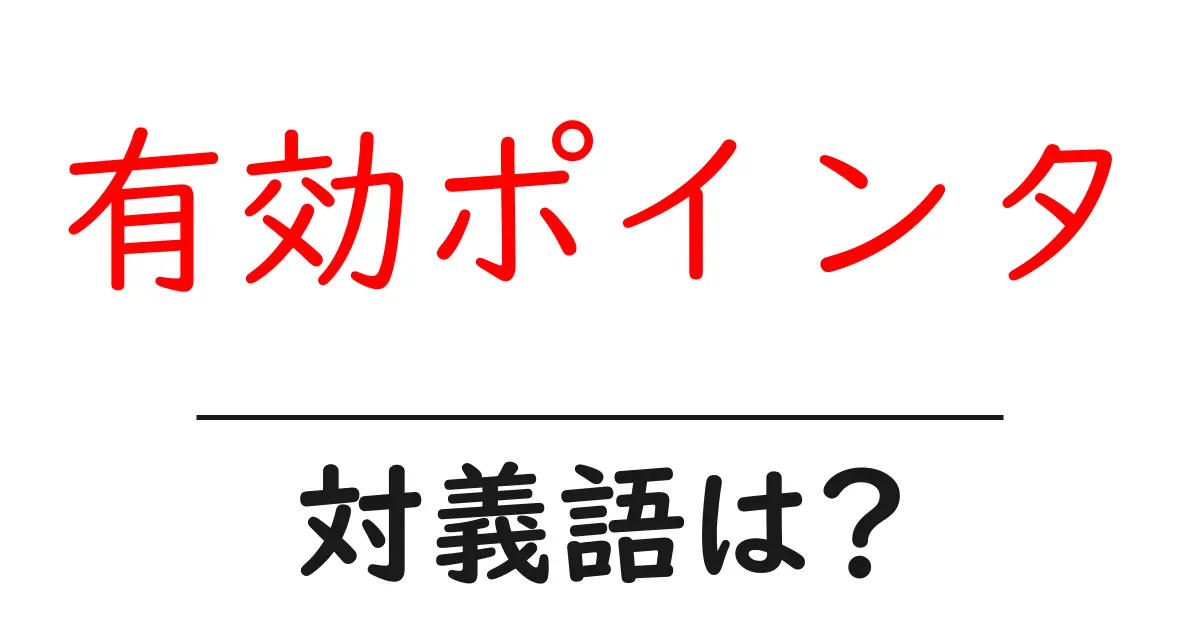 有効ポインタの対義語・反対語を使用例を交えて分かりやすく解説!