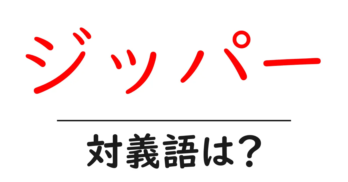 ジッパーの対義語・反対語を使用例を交えて分かりやすく解説!