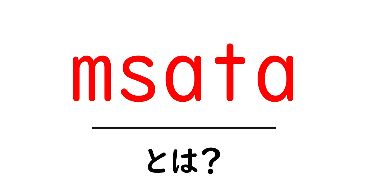 msataとは?初心者にもわかる msataの基本と選び方共起語・同意語・対義語も併せて解説!