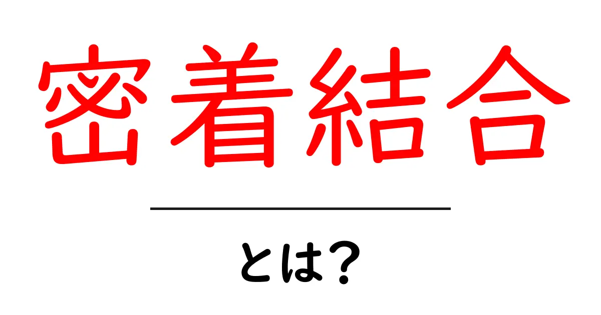 密着結合とは?初心者にもわかる基礎と事例解説共起語・同意語・対義語も併せて解説!