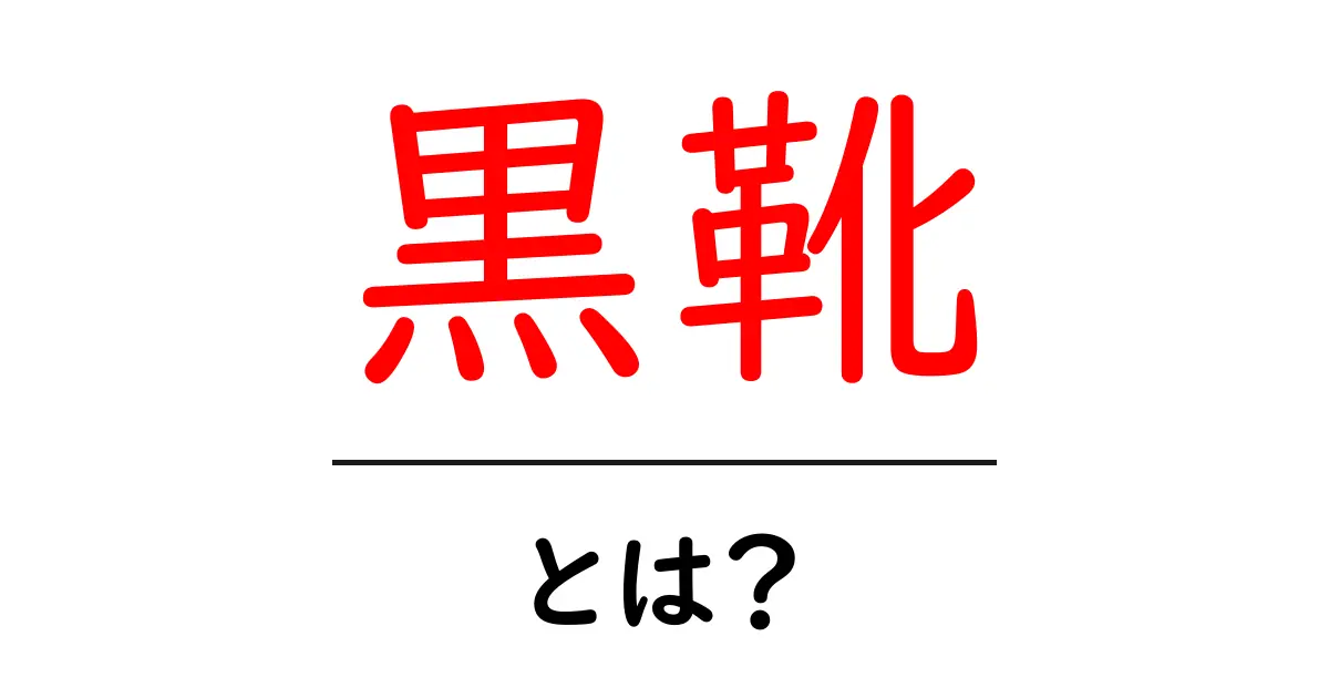 黒靴とは？初心者のための基本知識と選び方のコツ共起語・同意語・対義語も併せて解説！