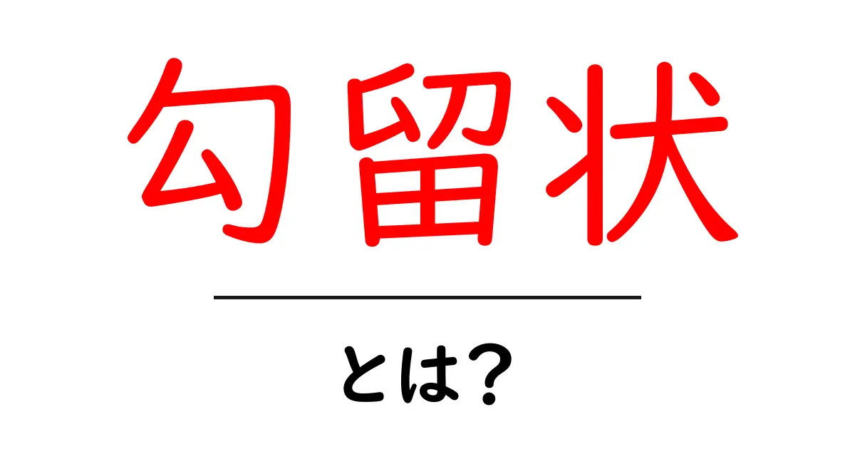 勾留状とは？初心者向け解説: 勾留状の基本と手続きの流れ共起語・同意語・対義語も併せて解説！