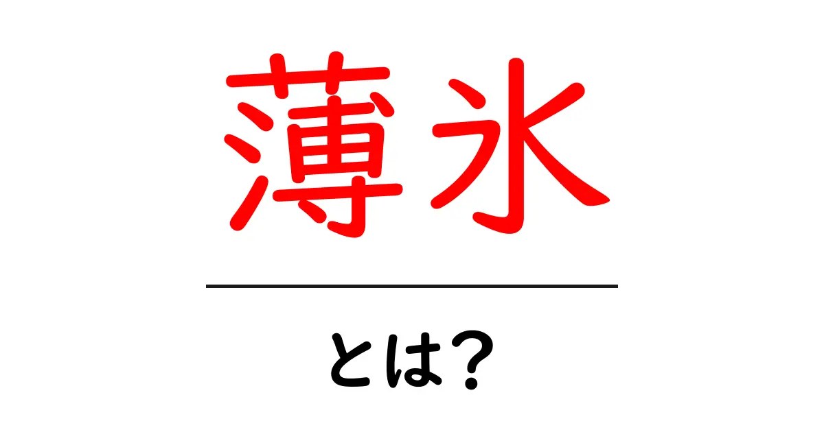 薄氷・とは？意味と使い方をわかりやすく解説する入門ガイド共起語・同意語・対義語も併せて解説！