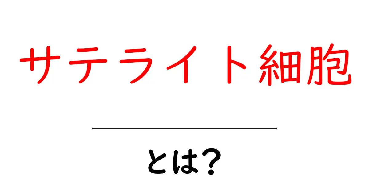 サテライト細胞・とは？初心者にもわかる基礎ガイド共起語・同意語・対義語も併せて解説！