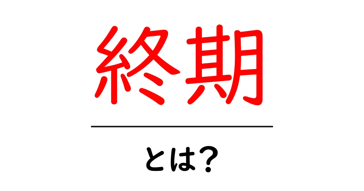 終期とは？初心者でも分かる基本と使い方ガイド共起語・同意語・対義語も併せて解説！