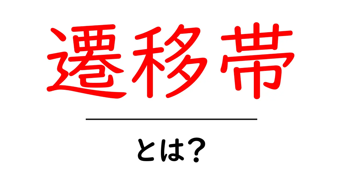 遷移帯・とは？初心者にも優しい解説と活用のコツ共起語・同意語・対義語も併せて解説！