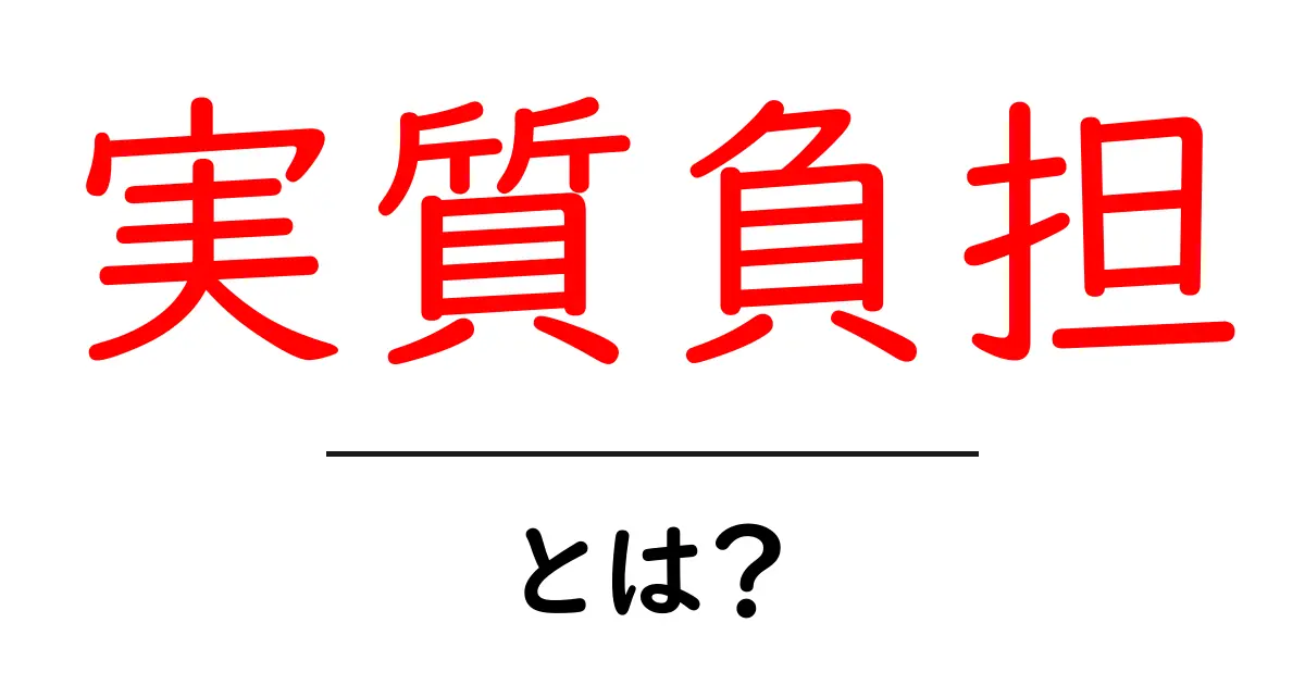 実質負担とは?初心者にもわかる基礎と実例共起語・同意語・対義語も併せて解説!