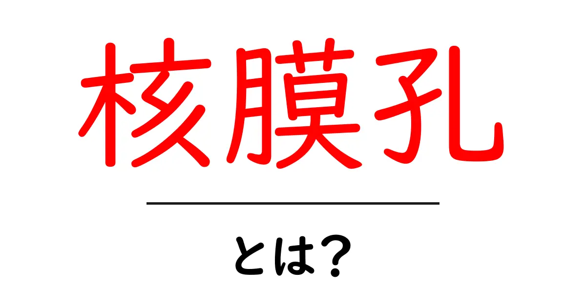 核膜孔とは？細胞の門番をやさしく解説共起語・同意語・対義語も併せて解説！