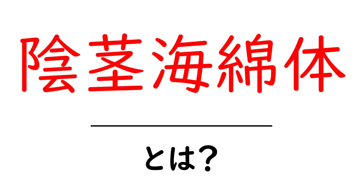 陰茎海綿体とは?初心者向け解説と基礎知識ガイド共起語・同意語・対義語も併せて解説!