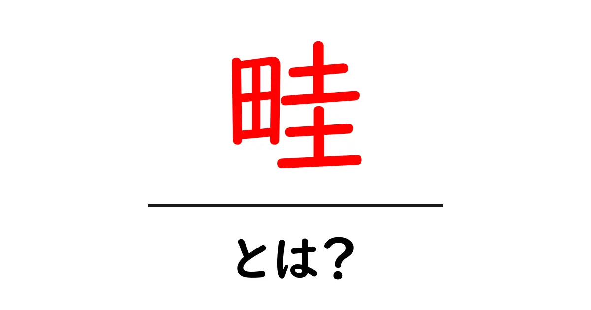 畦・とは？初心者が知るべき畦の意味と使われ方ガイド共起語・同意語・対義語も併せて解説！