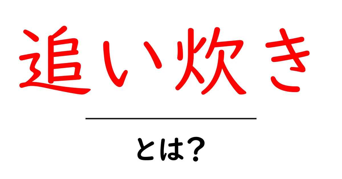 追い炊き・とは？初心者にも優しい基礎解説共起語・同意語・対義語も併せて解説！