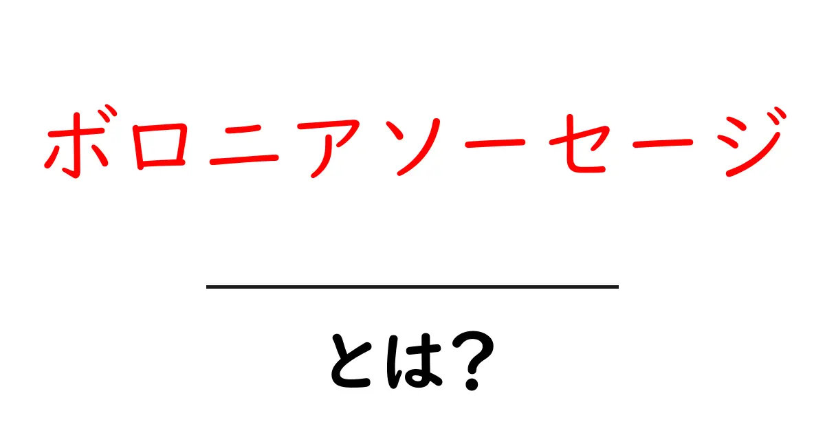 ボロニアソーセージとは？初心者にやさしい基本と楽しみ方ガイド共起語・同意語・対義語も併せて解説！
