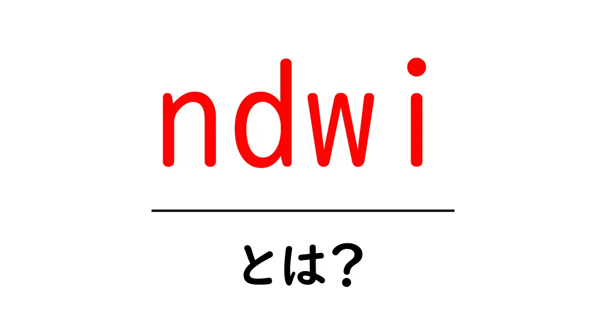 ndwiとは?初心者でもわかるndwiの基礎と活用方法共起語・同意語・対義語も併せて解説!