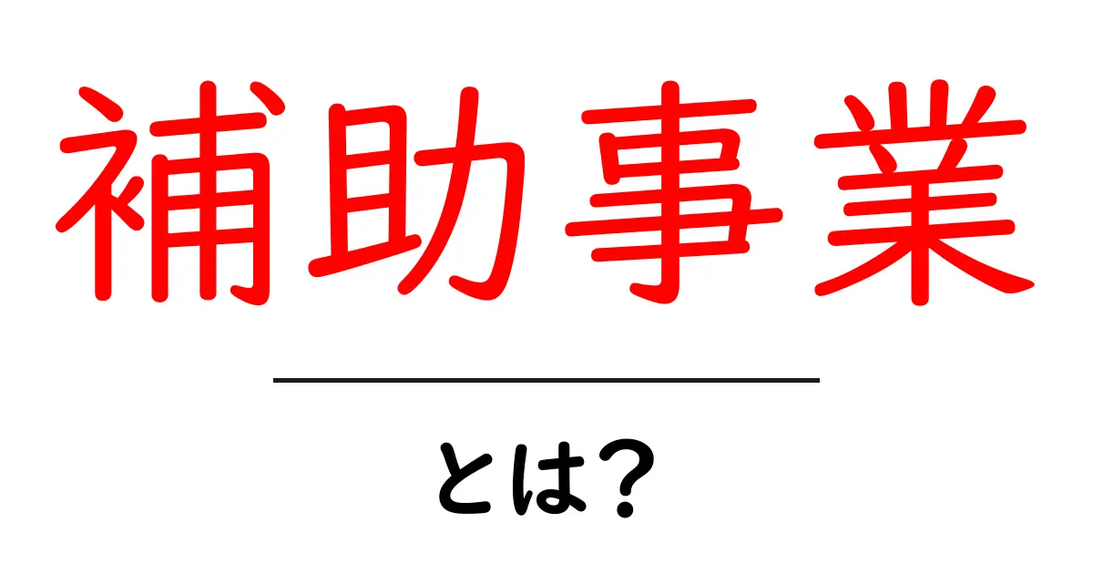 補助事業とは？初心者にも分かる制度の仕組みと活用のコツ共起語・同意語・対義語も併せて解説！