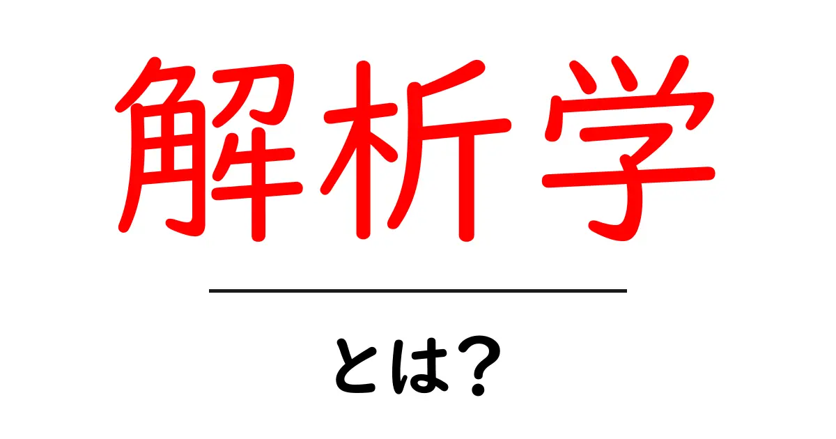 解析学とは？中学生でもわかる基礎から学ぶ入門ガイド共起語・同意語・対義語も併せて解説！
