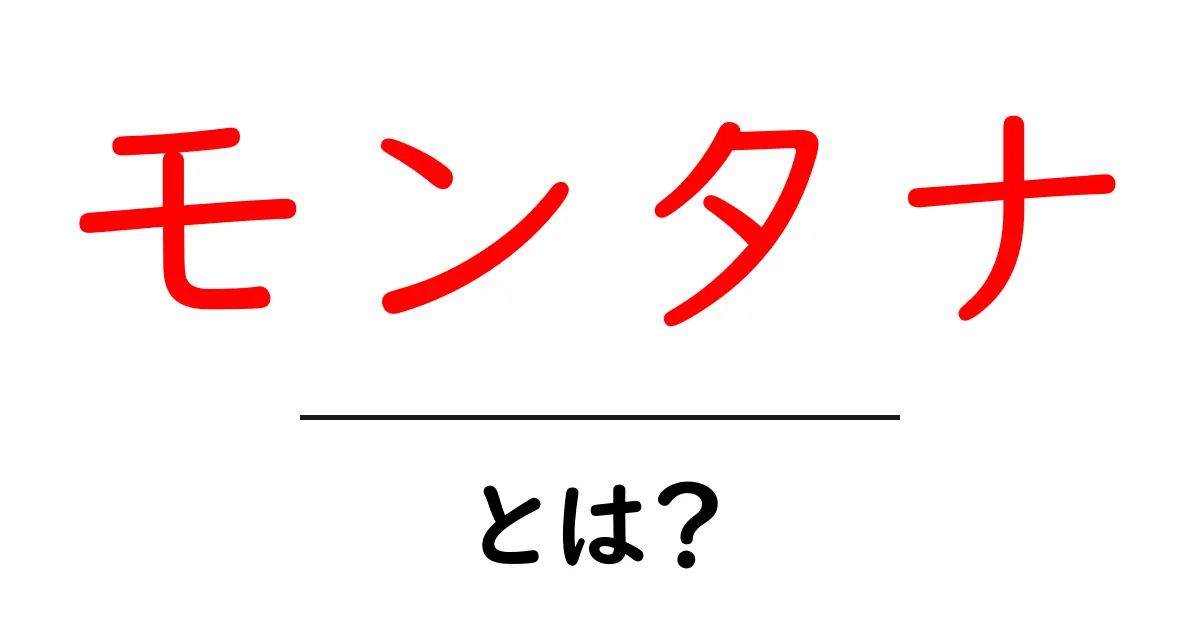 モンタナとは？初心者向け解説と魅力ガイド共起語・同意語・対義語も併せて解説！