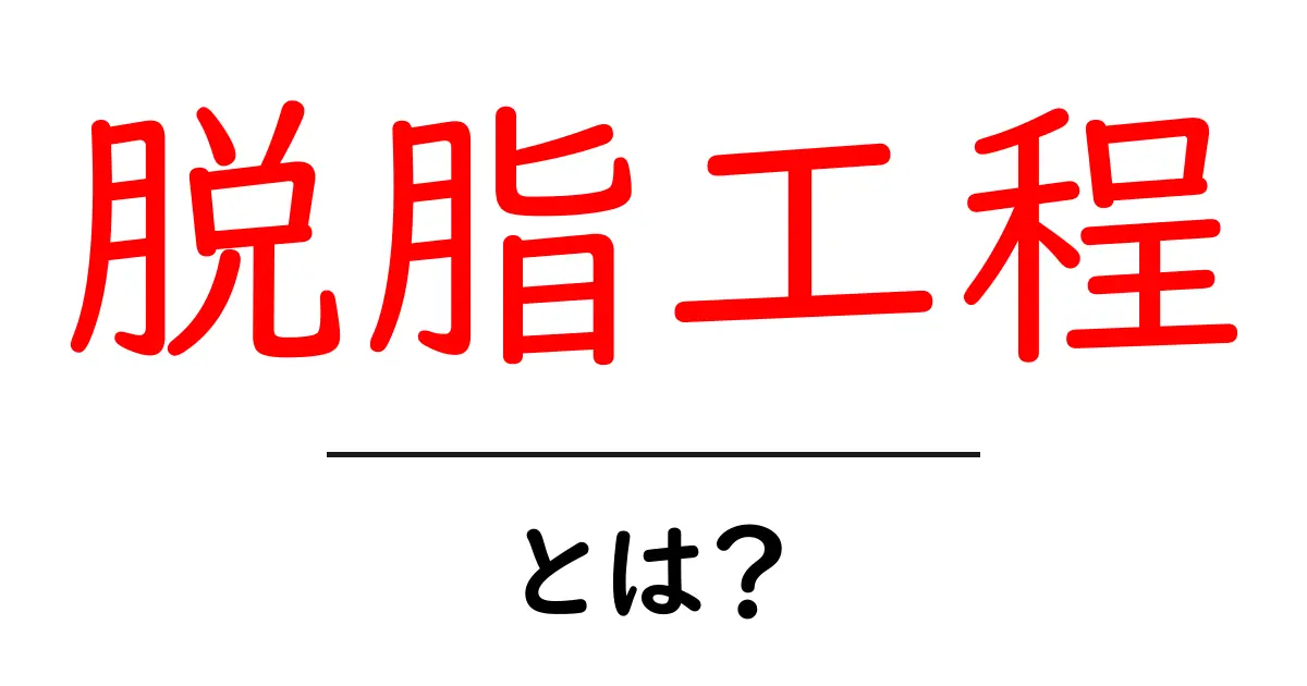 脱脂工程・とは？初心者のためのかんたん解説と実例共起語・同意語・対義語も併せて解説！